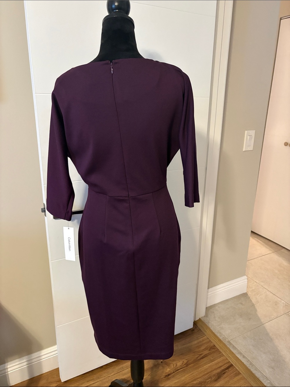 Calvin Klein Plum Boat-Neck Midi Dress - Picture 4 of 5